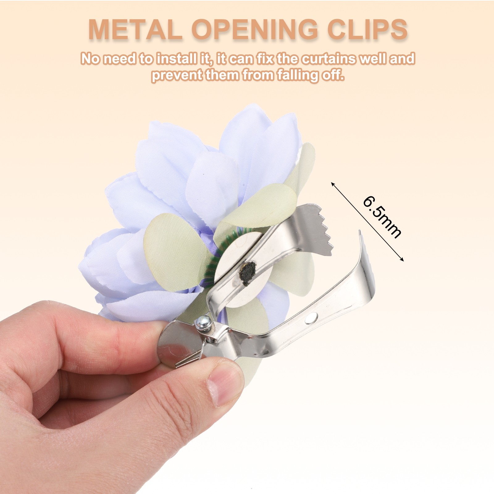 2 Pack Artificial Lotus Flower Curtain Tiebacks Clips, Sky Blue