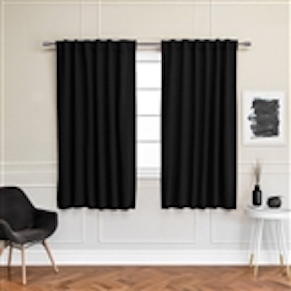 Thermal Blackout Curtains Curtain Panels Set of 2 Two 52 inches x 54 Inches