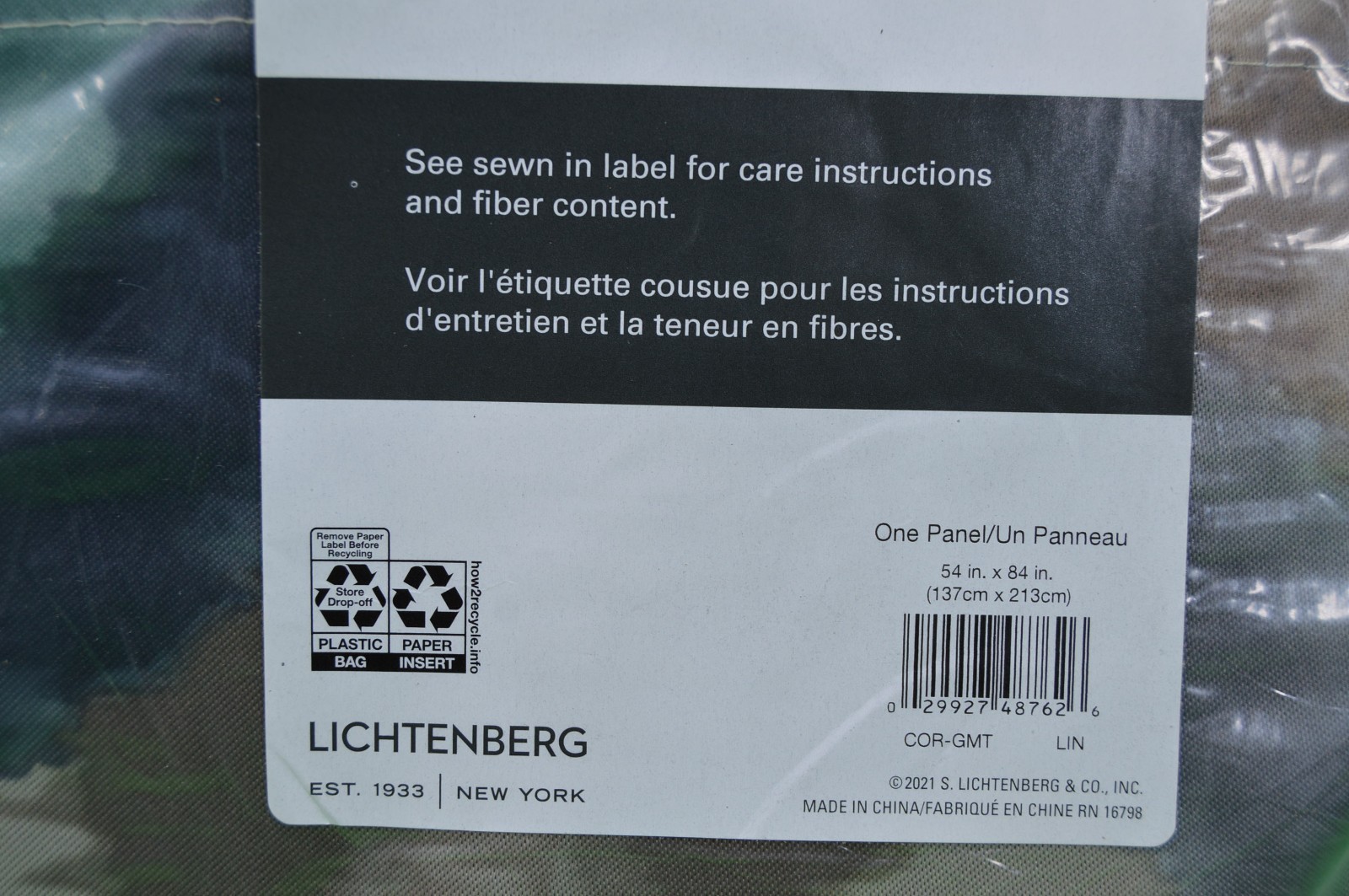 Lichtenberg Curtain Panel,Abstract Color 54 x 84″,Grommet,100% Polyester,NEW
