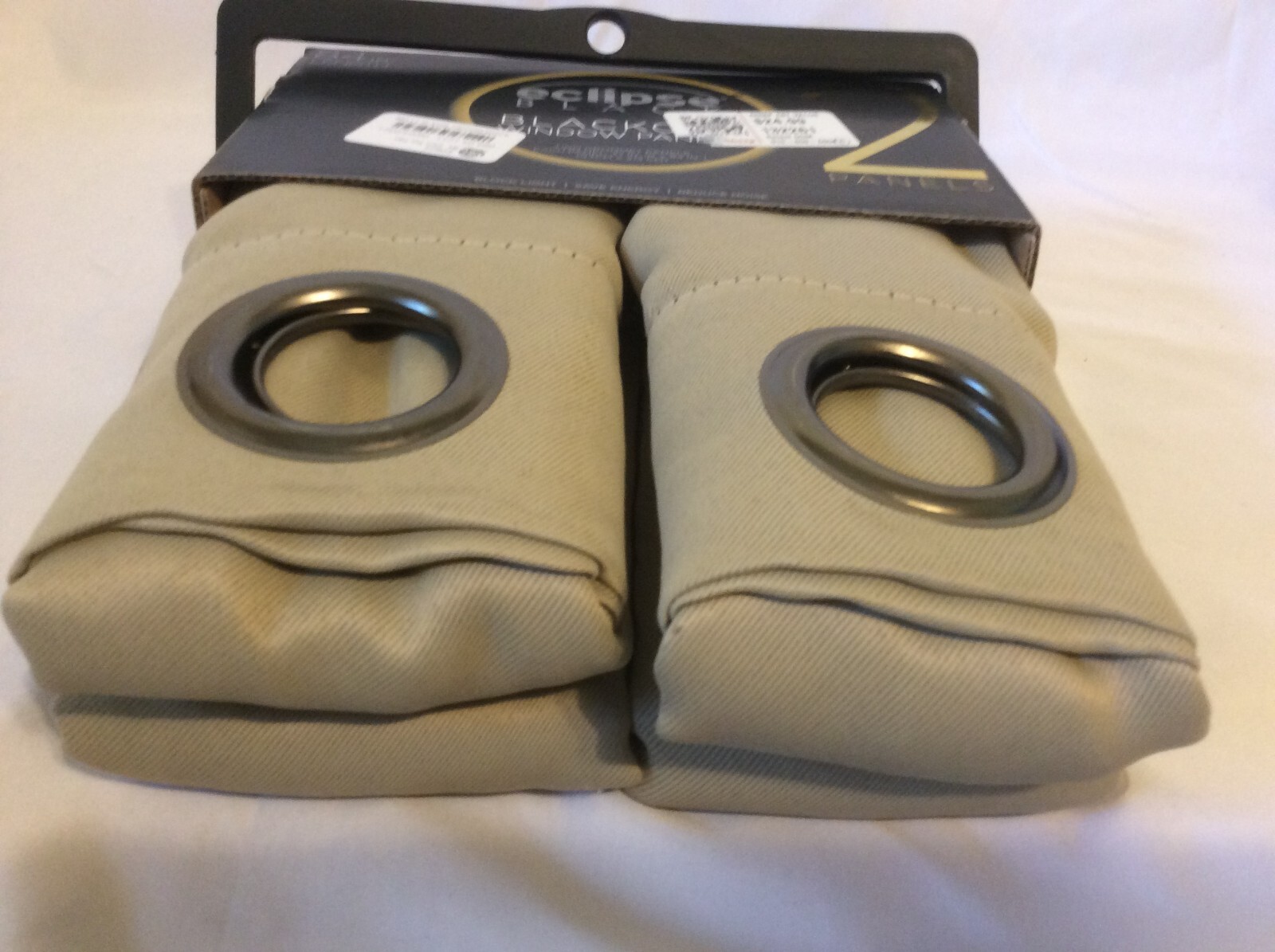 Eclipse Blackout Grommet Curtain Panel Pair Tan – Eclipse 84 L x 37 W