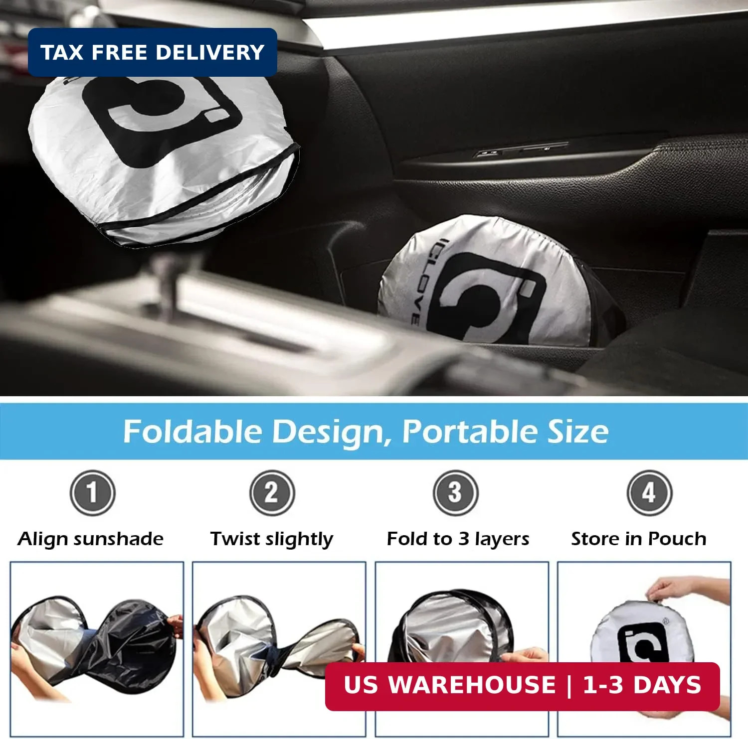Car Windshield Sunshade with Pet Design, Cute Dog & Cat Medium Dog & Cats