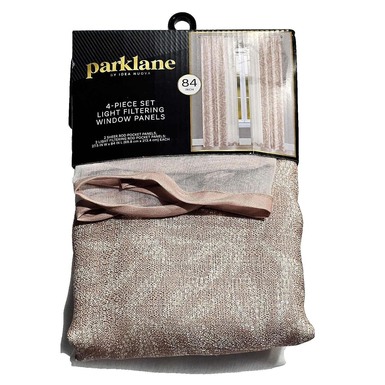Parklane By Idea Nuova 4-piece Set Light Filtering Window Panels 27.5in W X 84in