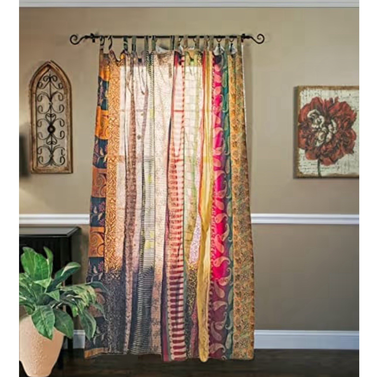 Rajbhoomi Sari Multicolor 84×43 Assorted colorful curtains filter light bohemian