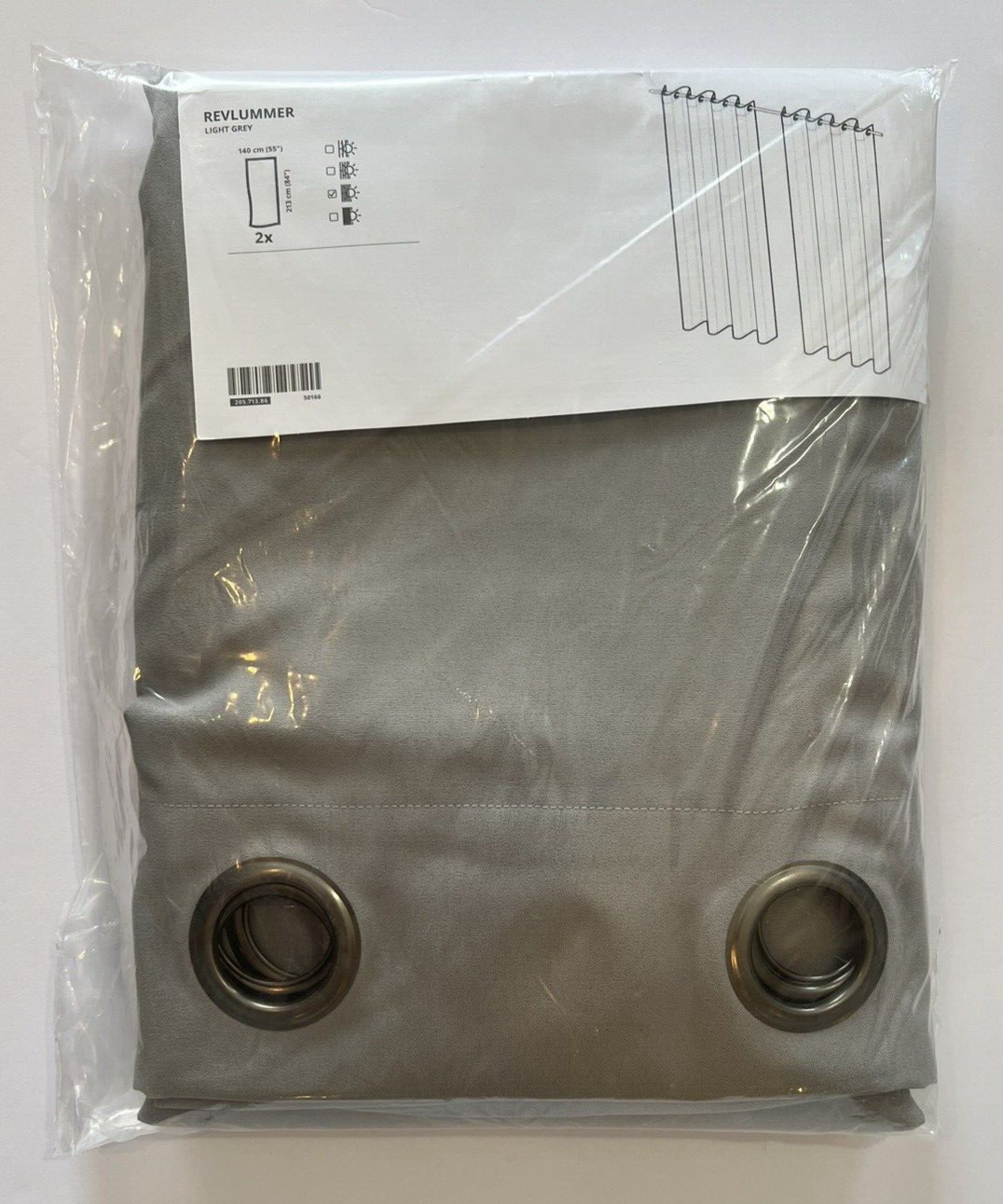 IKEA Revlummer Curtains 1 Pair (2 Panels) 55 x 84″ Gray/Light Gray 205.713.86