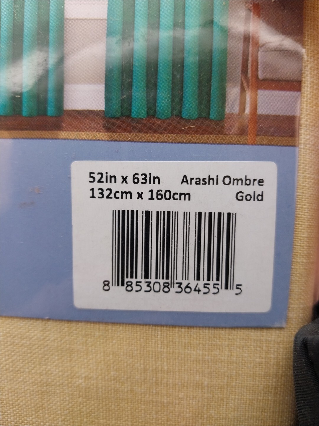 Vue Rod Pocket Panel Curtain 52 x 63in Arashi Ombre Gold 100% Cotton