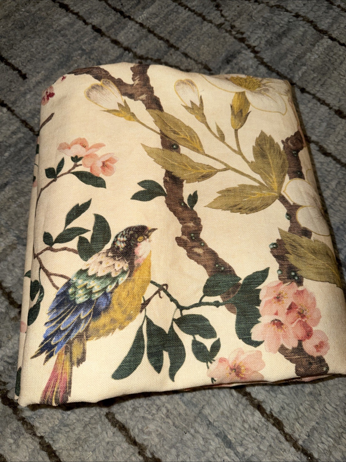 Pottery Barn Nola curtain, 50 x 96 IvoryStudio Sample! Light Filtering Birds