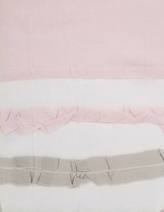 Charlotte Pink, White, & Grey One Window Panel 84″ L x 55″ W New