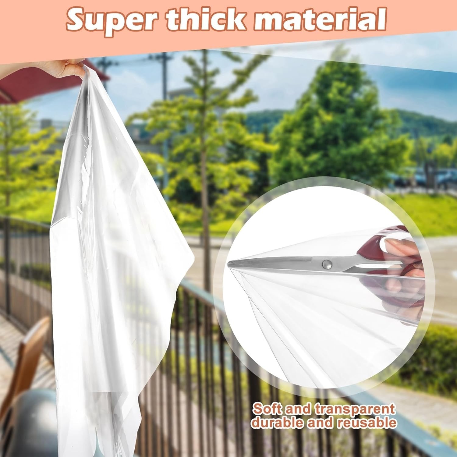 63in x 10ft Window Insulation Kit, Cuttable Transparent Film with Tape