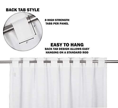 Farm House Curtain-Cotton Textured Slub Fabric -White, 50×72 White & White