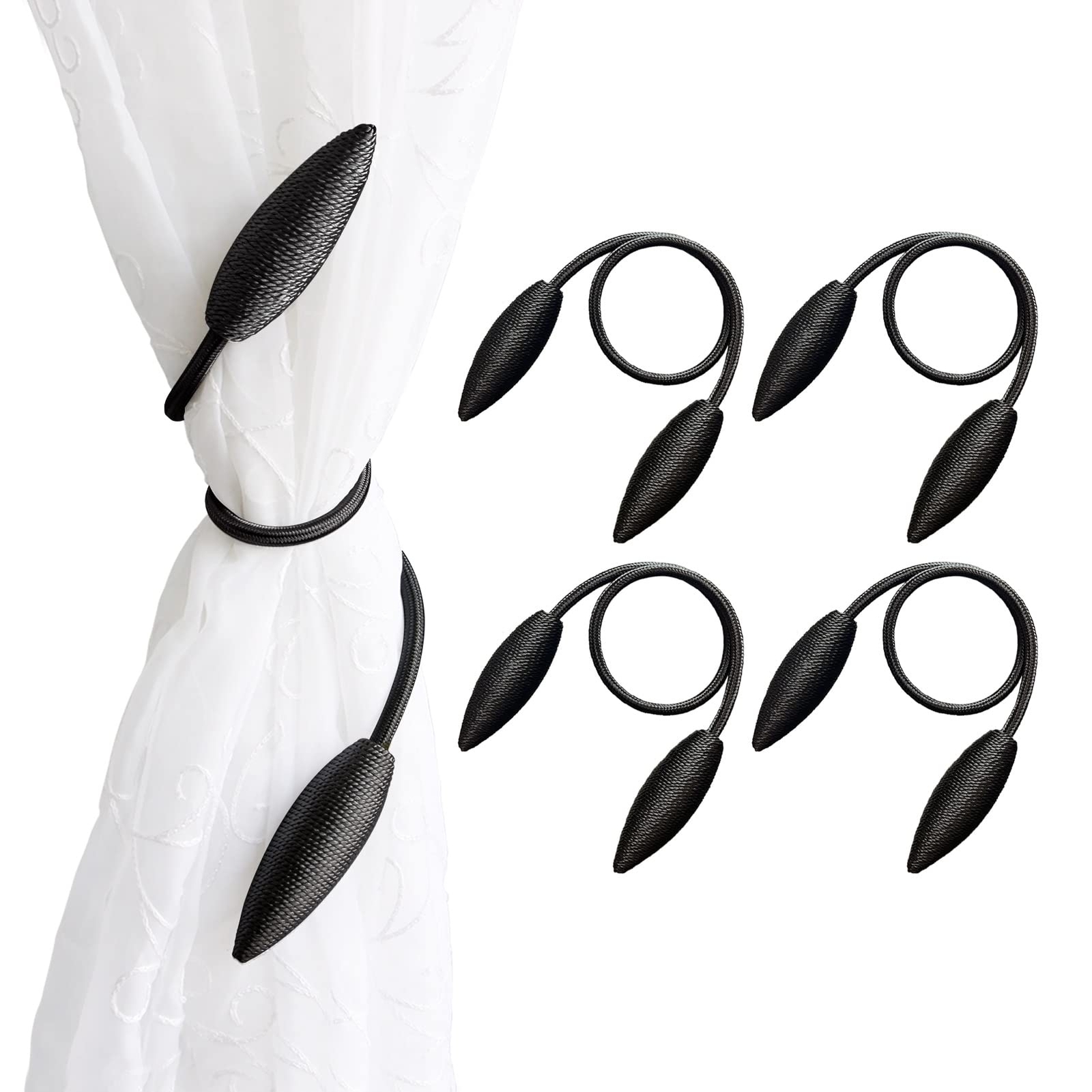 4 Pieces Curtain Tiebacks Clips Creative Window Drape Twist Tie Backs Europea…