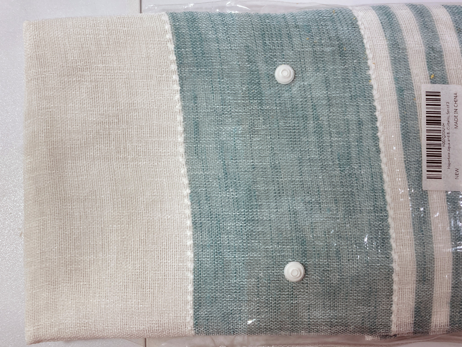 Blue & White Striped Tier Panels Window Curtains 2 pc 36 in L x 54 Total W