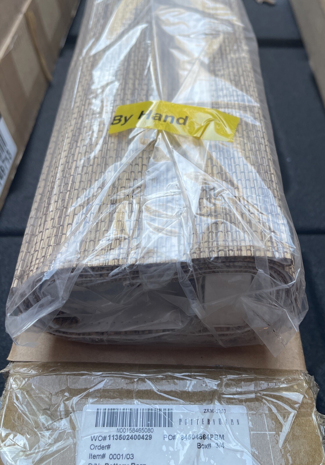 Pottery Barn CUSTOM Sutton Light Natural Blackout Roman Shade – 29×64″ – NEW