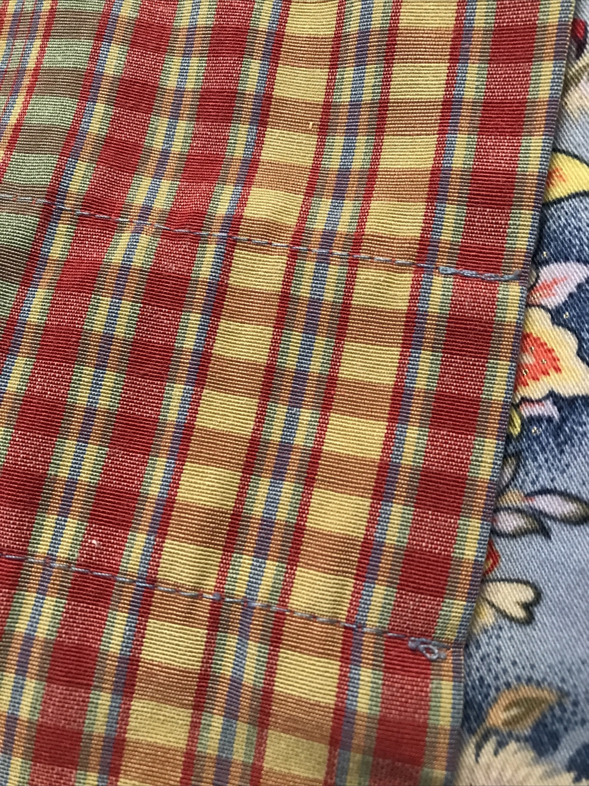 Window Valance Lined Long Quality Checked Mix 73” X 20.5” #b10