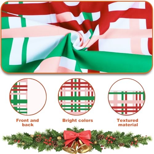 Christmas Valances for Windows, 54 x 18 Inch 18.1″W x 53.9″L (Pack of 1) Red