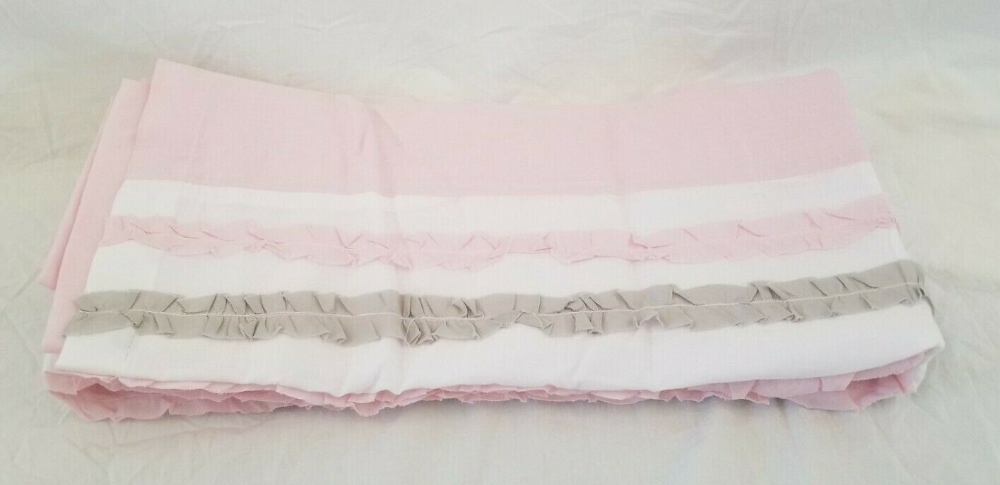 Charlotte Pink, White, & Grey One Window Panel 84″ L x 55″ W New