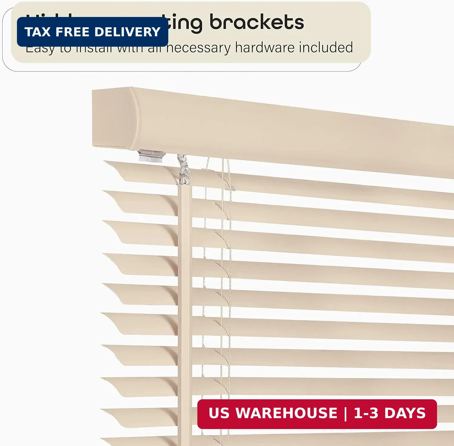 Cordless Light Filtering Mini Blind – 34 Inch Width, 48 Inch Length, 1″ Slat Siz