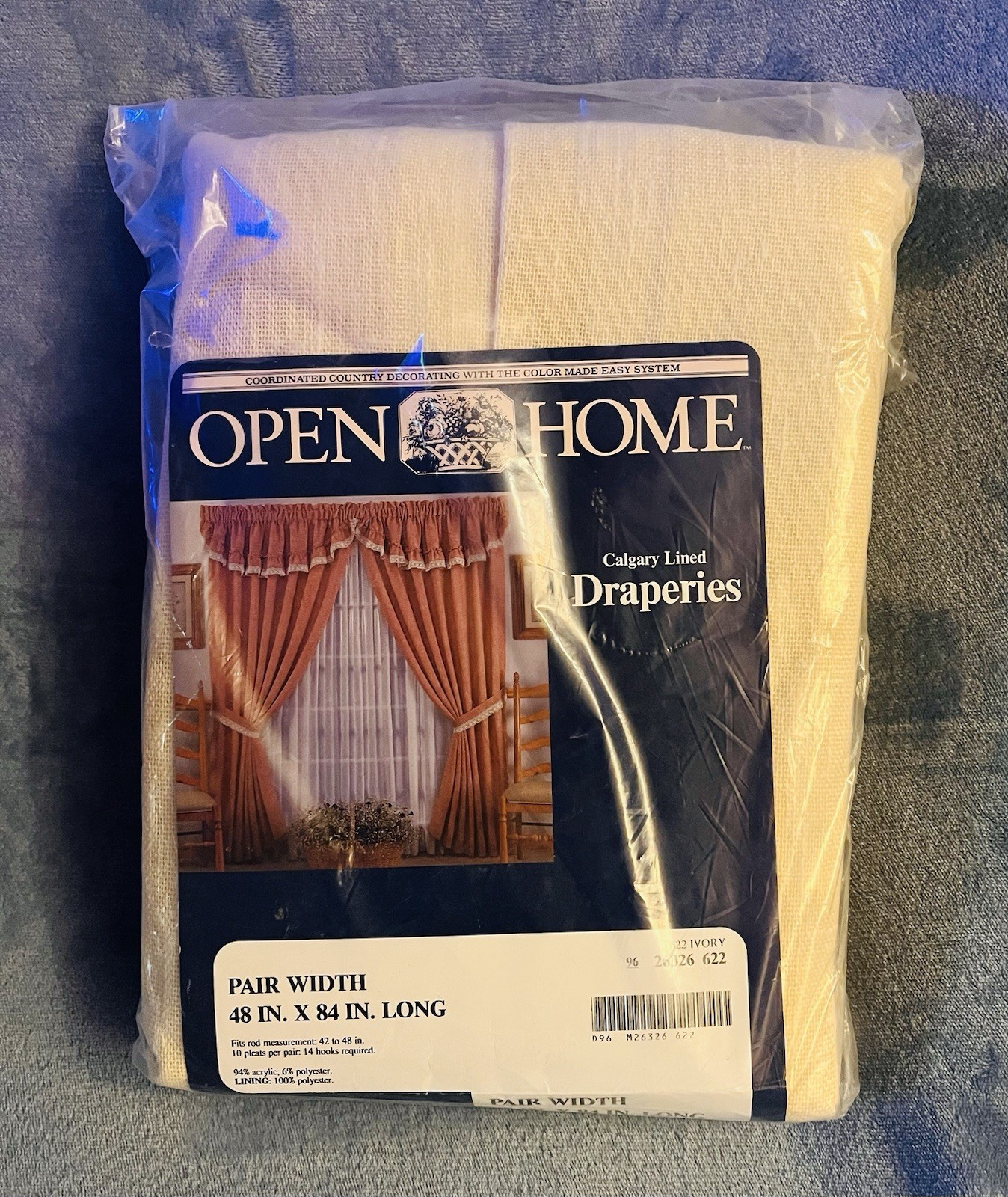 Open Home Calgary Lined Draperies 48 in W x 84 in L by Sears 622 Ivory