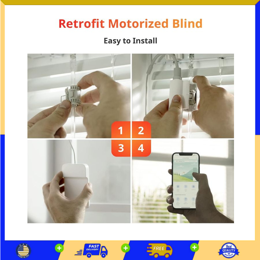Motorized Blind Tilt Smart Electric Blinds Solar Bluetooth Light Sensor