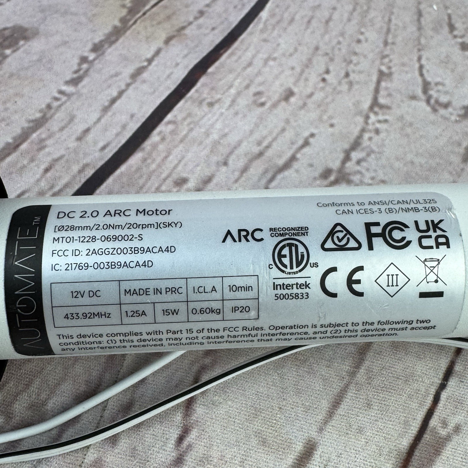 Rollease Acmeda Automate 12V Li Ion Motor 28mm MT01-1228-069002 Shade Motor