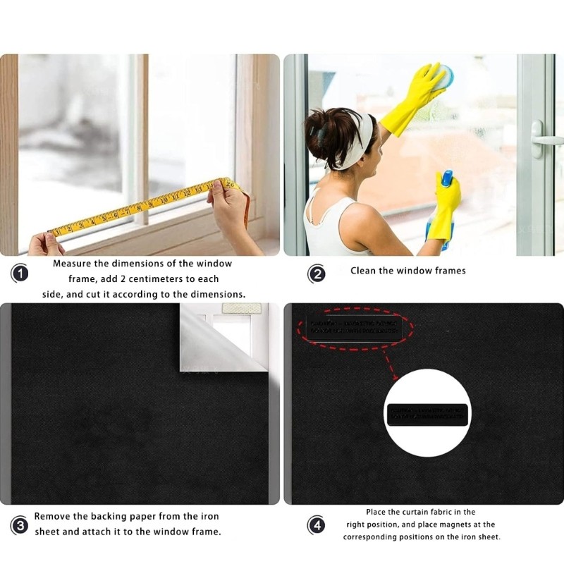 Customizable Sun Blocking Curtains Adhesive Backing Easy Arrange For Home Use