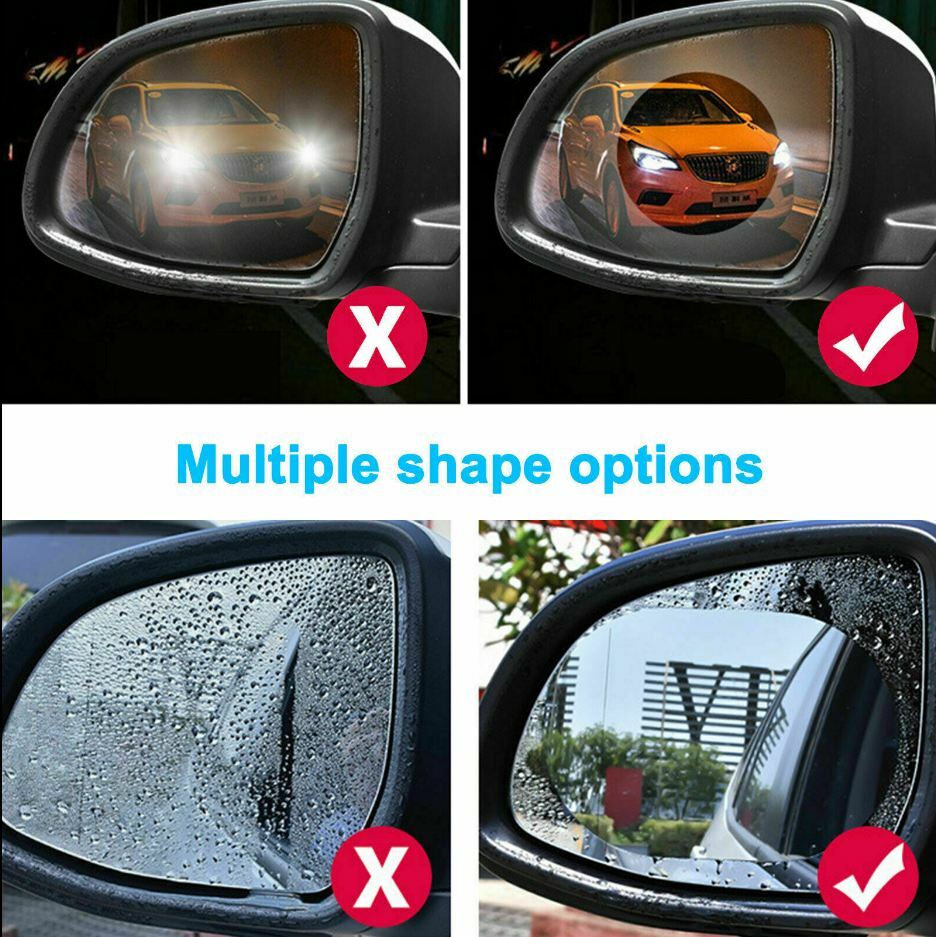 4x Waterproof For Car Rearview Mirror Rainproof Anti-Fog Rain-Proof Film Sticker