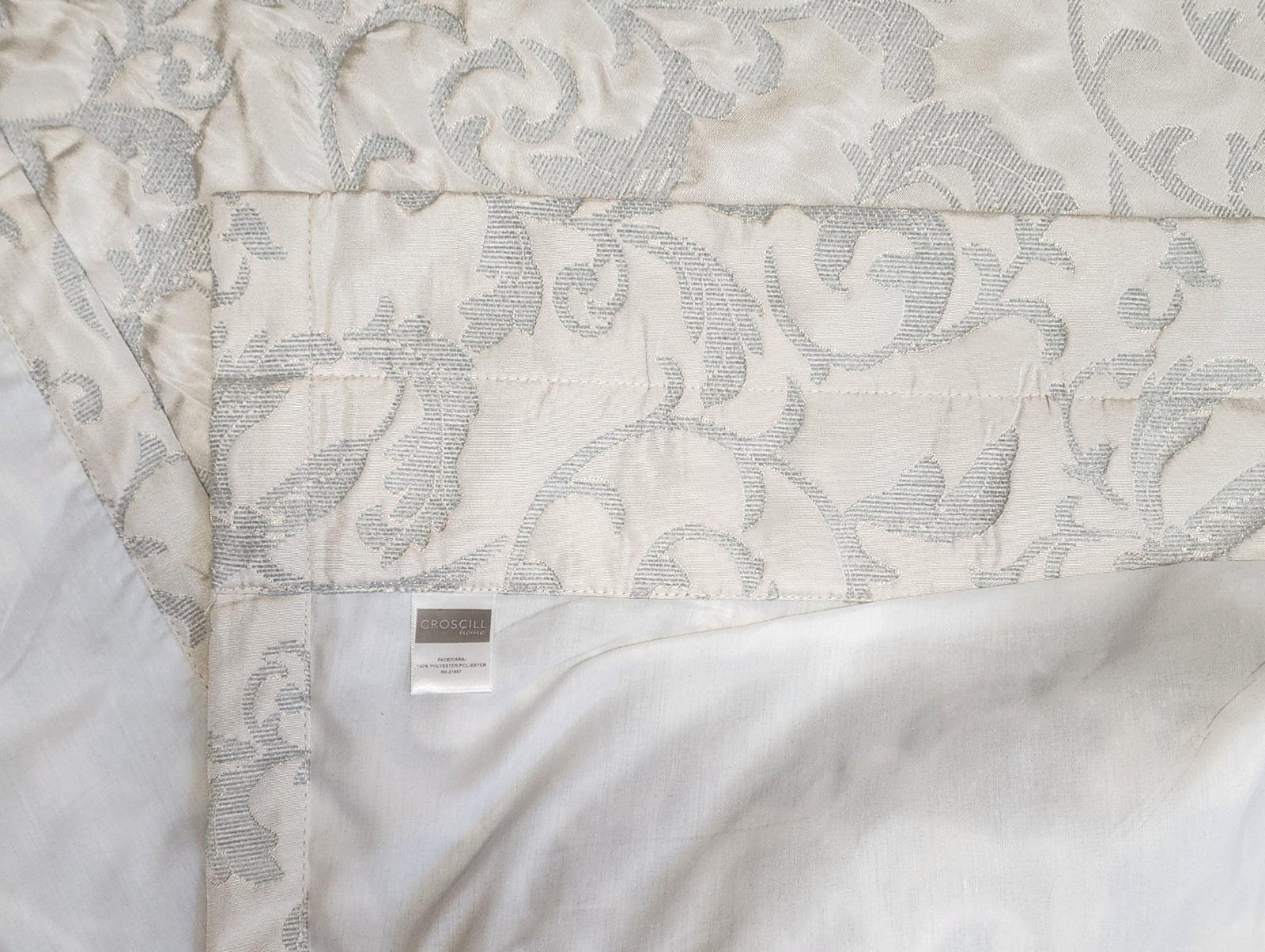 Set Croscill Classics Curtains Drapes 3 WaterFall Valances Damask 85″L