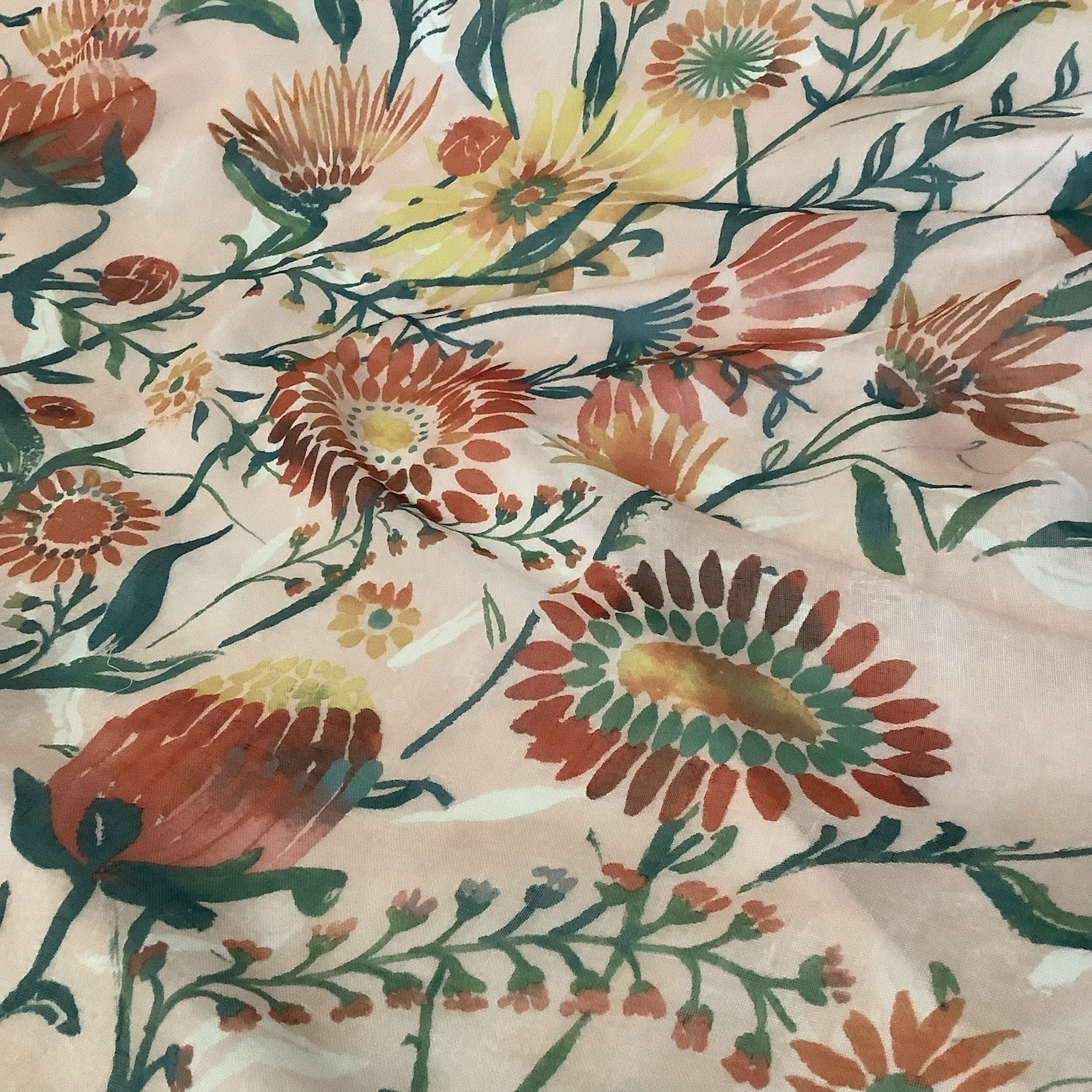 Target Opalhouse 2 Curtain Panels 54” x 56” BOHO FLORAL Orange Green LINED