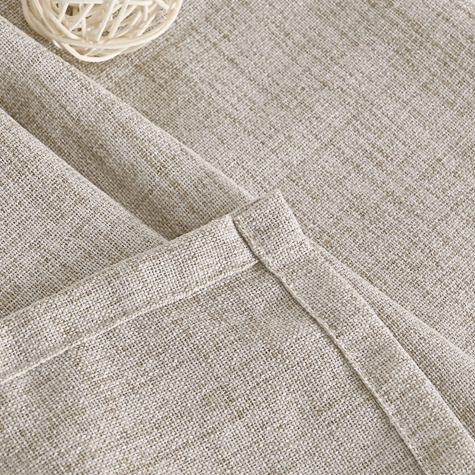 40 Inch Length Linen Curtains for Kitchen Cafe 42″W x 40″L (Pack of 2) Natura