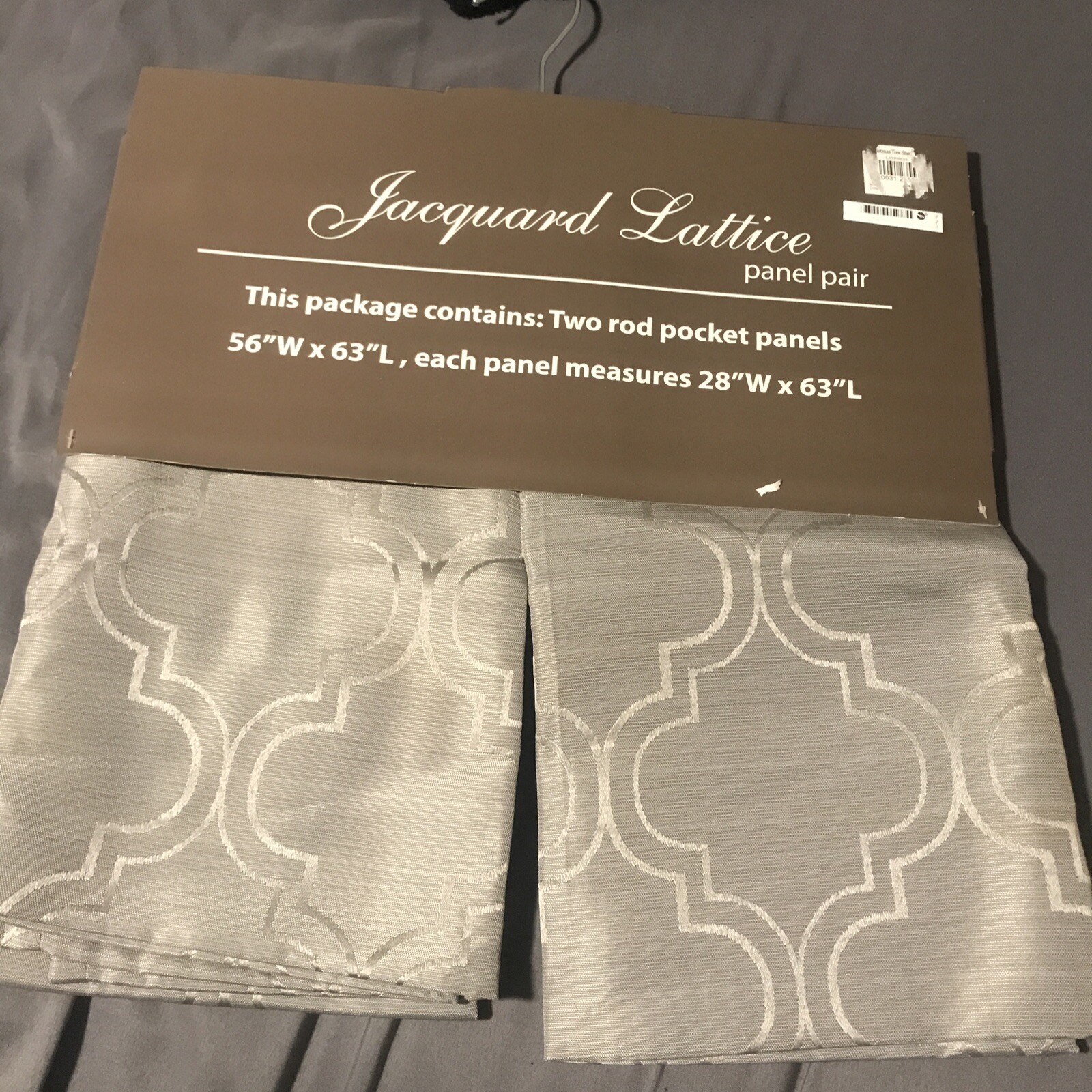 Gray Two Rod Pocket Panels 56”W x 63” L, Each Panel 28”W x 63”L