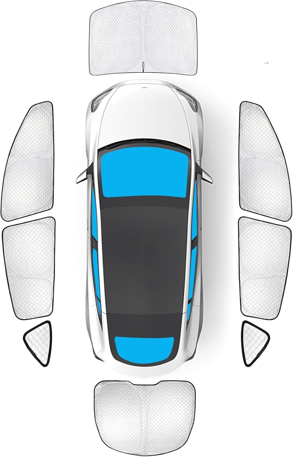 8pcs Full Window Sun Shades Custom Fit for Tesla Model Y 2020-2024