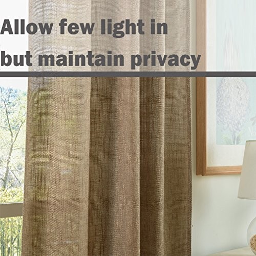 Soft Burlap Natural Rod Pocket Window Curtain 52″W x 108″L (Pack of 1) Tan