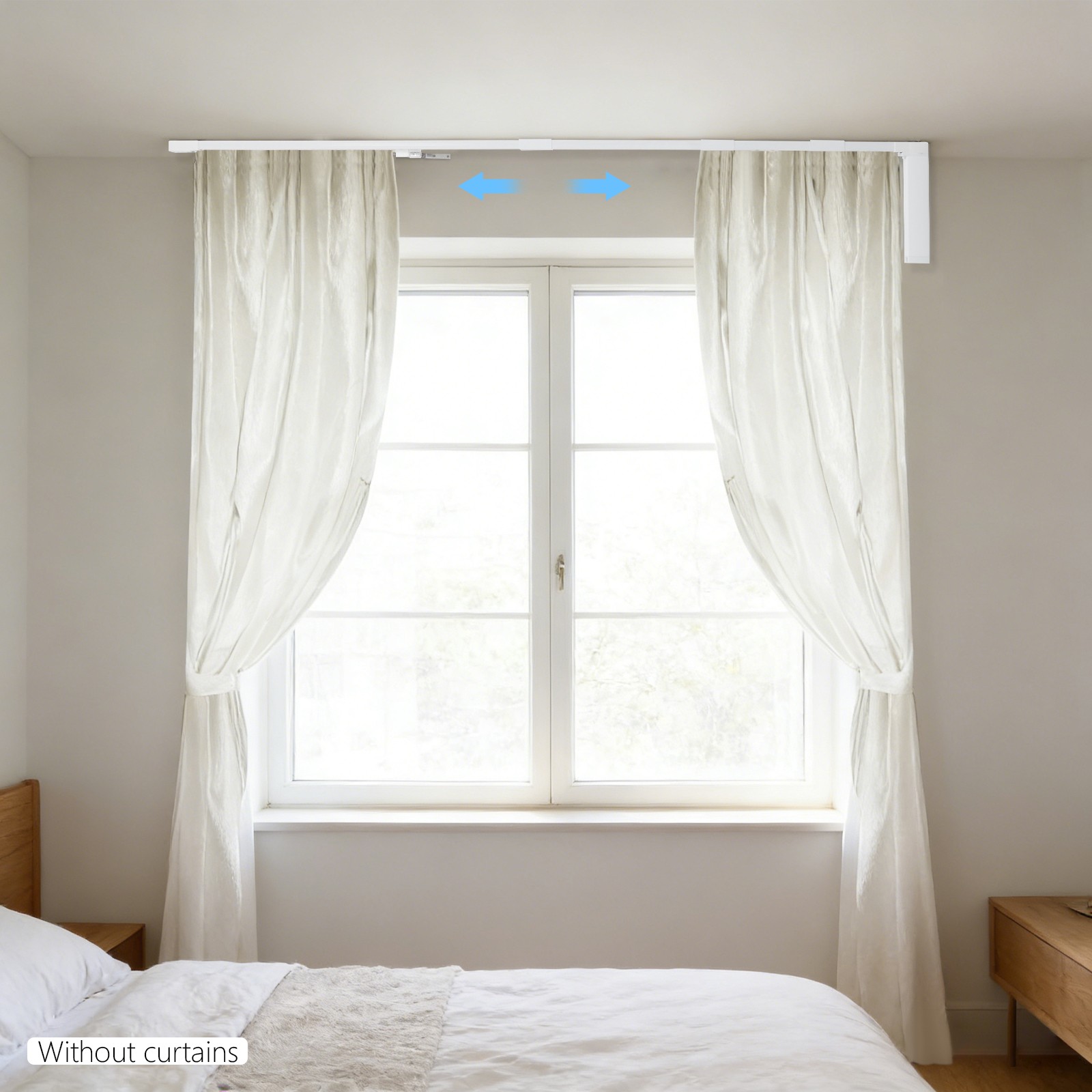 Curtain Track/Electric Curtain Rail w/ Remote Control,Adjustable 120-320cm L