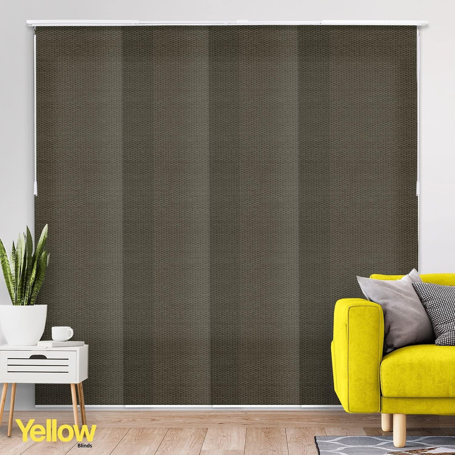 Adjustable Panel Track Blinds for Sliding Glass Door, 46″-86″ W x 0-96″ H,