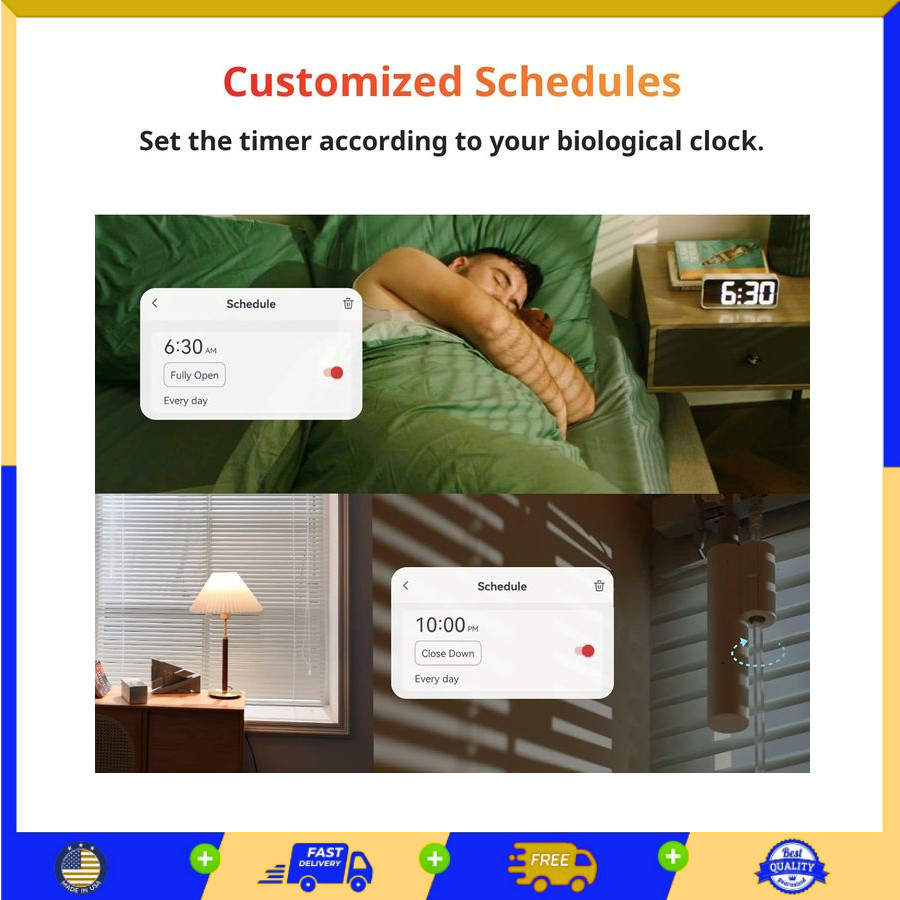 Motorized Blind Tilt Smart Electric Blinds Solar Bluetooth Light Sensor