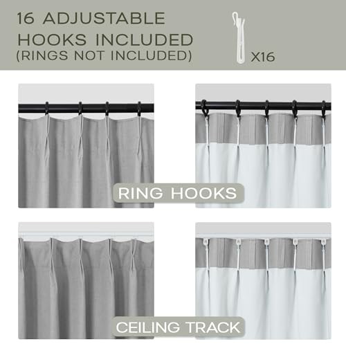RV Track Blackout Curtains for Short Windows, 42″W x 45″L (Pack of 2) Grey