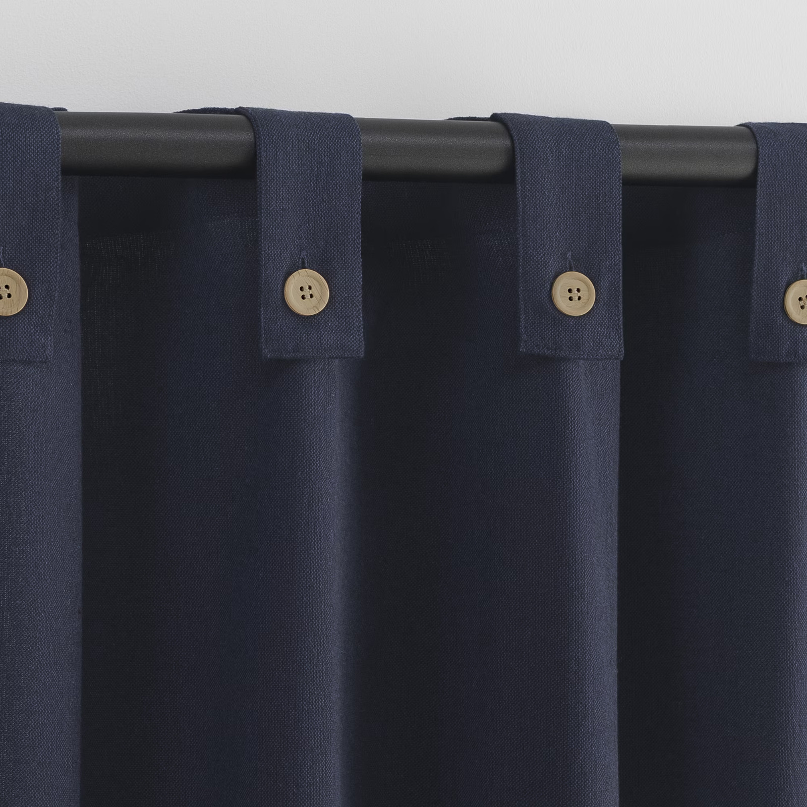 Archaeo Cotton Blend Button Tab Top Curtain Panel, 40″ x 63″ – Navy Blue – New