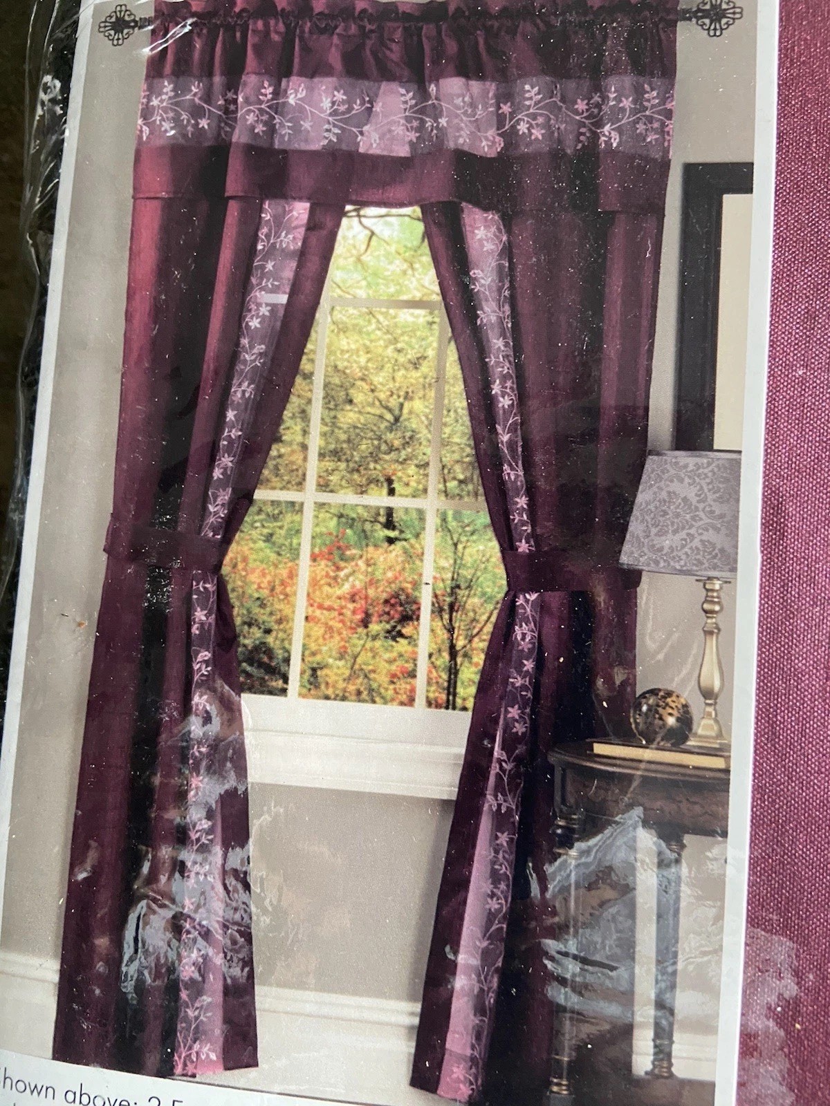 55×84 Five Piece Window Set , Fairfield, Burgendy