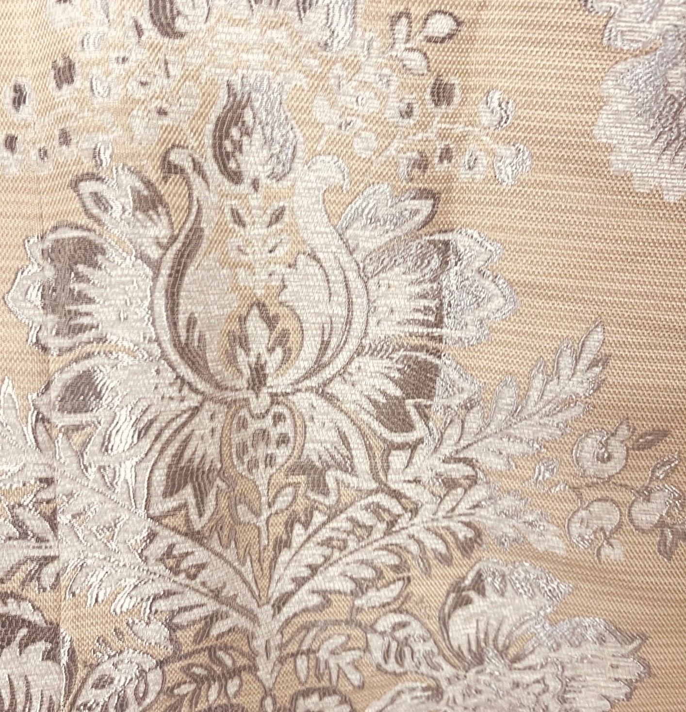 Croscill Jacquard Damask Curtains 42×88 Lined Rod Pocket Neutral Classic