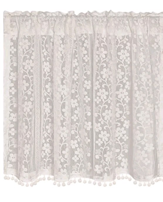 Purainbow White 🤍 Ombre Sheer Curtains 63″L X 48″ W Lacy 2 Panels