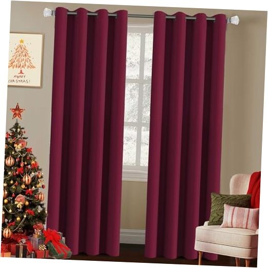 Curtains Ultra Sleep Well Microfiber Blackout 52″W x 96″L (Pack of 2) Burgundy