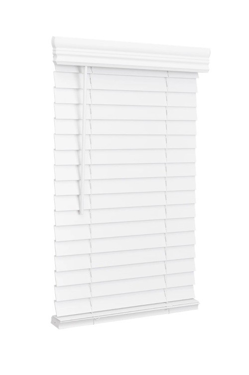 Lotus & Windoware Cordless 2 Inch Faux Wood Blind, Snow White, Embossed,39×54