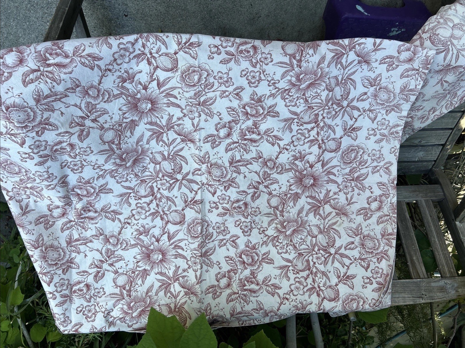 Vintage Red & Cream French Country Pomegranate Toile Drapes Curtains! 44”x 74”