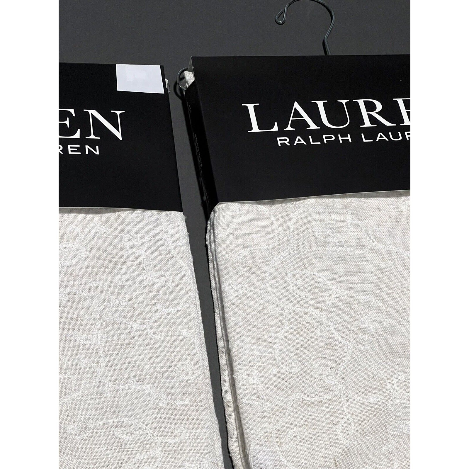 4 Ralph Lauren FALLBROOK Window Curtain Panels 54 x 96” 2 Pckgs 5% Linen