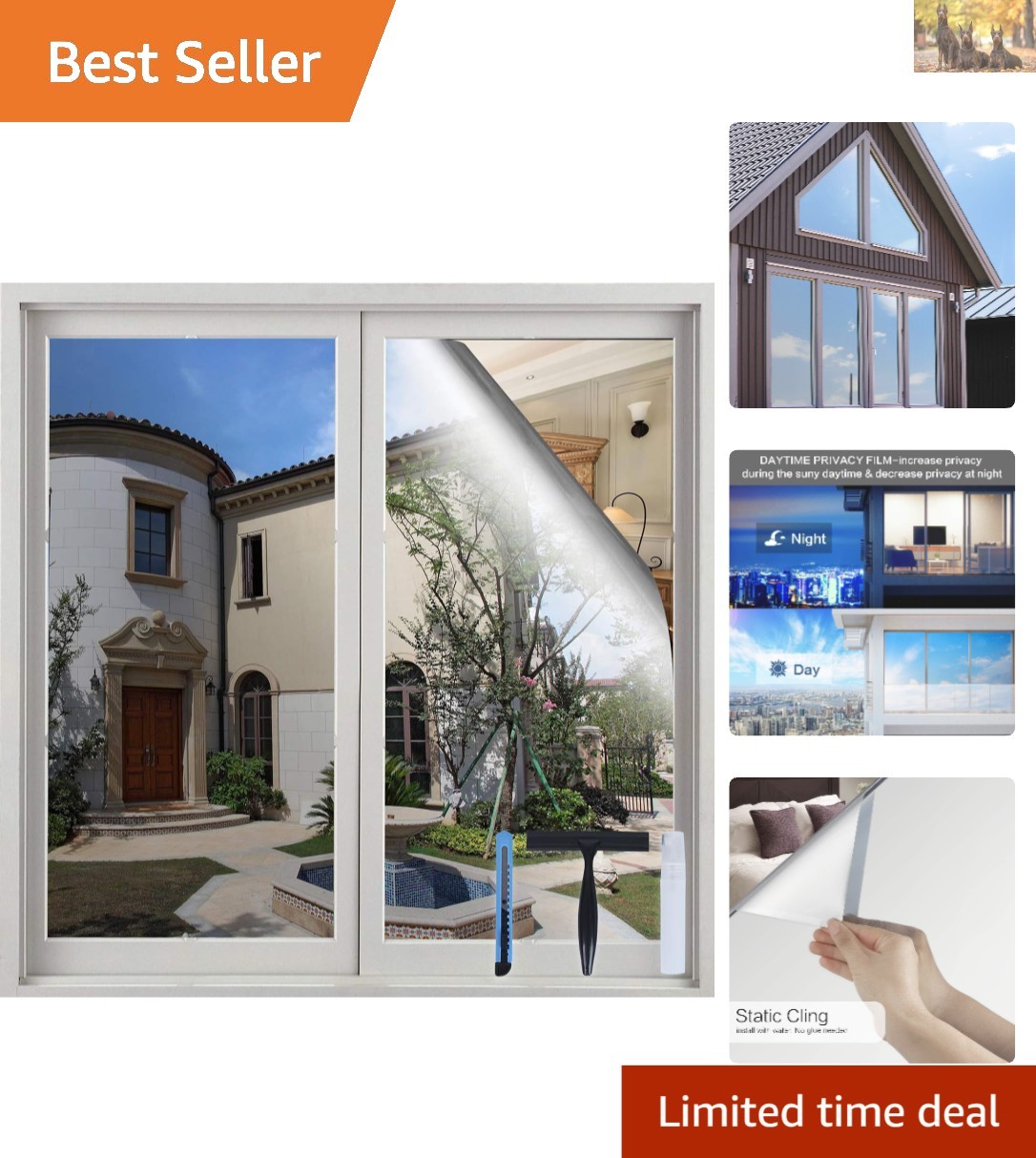 Silver Static Cling One Way Window Film – 99% UV Protection & Easy Application