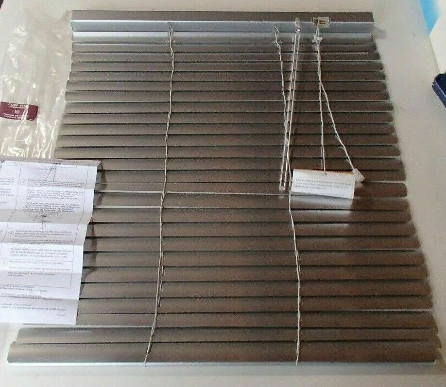 New 1″ Silver Aluminum Mini Blinds BRUSHED 26″ x 24″ RV TIN CAN CAMPER MOTORHOME