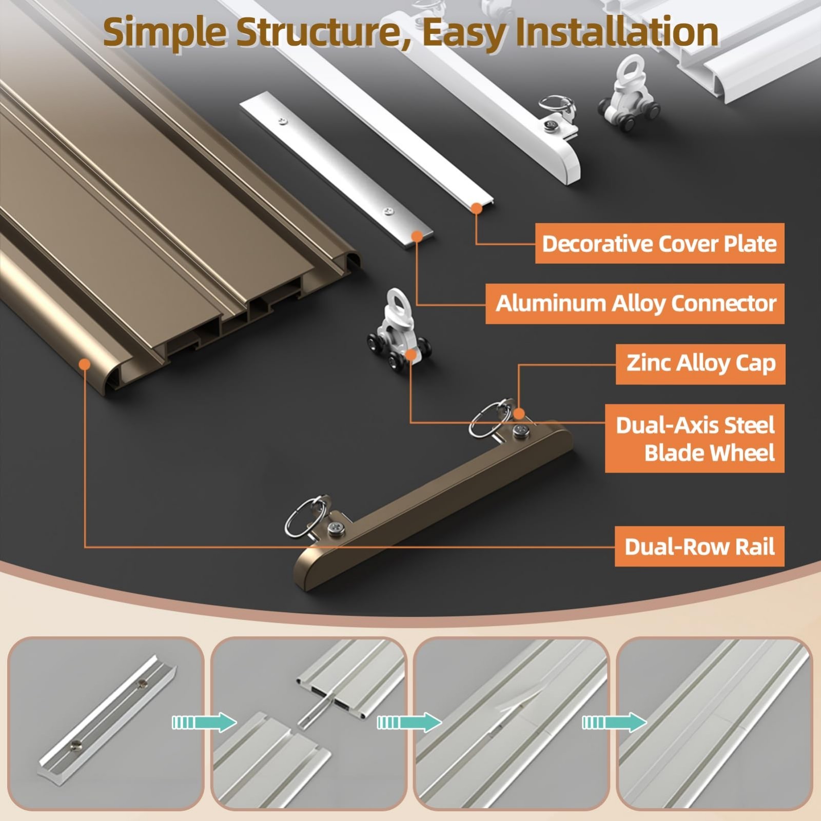 Heavy Duty Double Row Ceiling Curtain Track Set – Bendable Rail for Room Divider