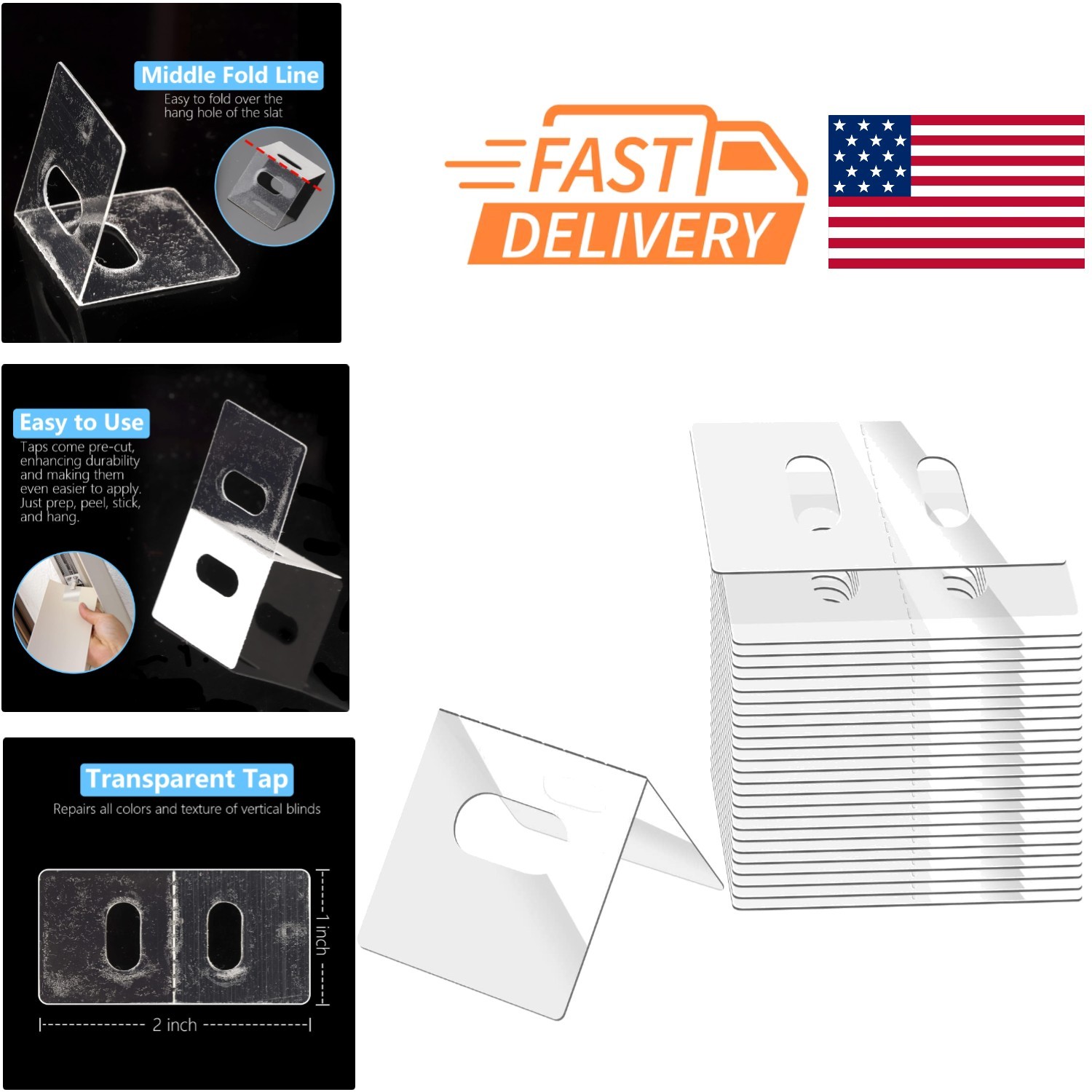 Clear Vertical Blind Repair Tabs 25 Sets Eco Friendly Easy Fix for Damaged Slats