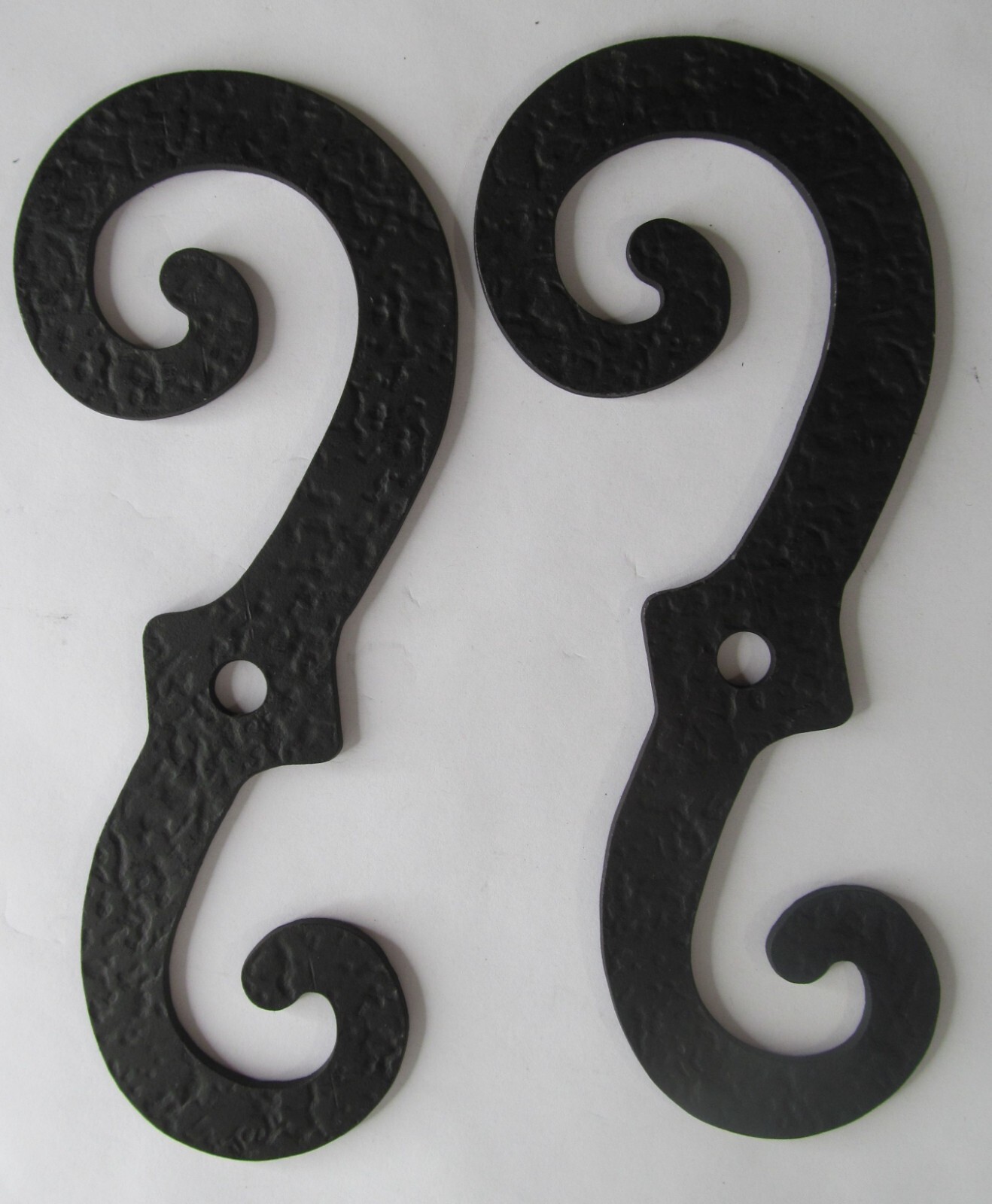 NEW PAIR ACORN RK4BQ BLACK FORGED STEEL LARGE S SHUTTER DOGS/ HOLDBACK 8-1/4″