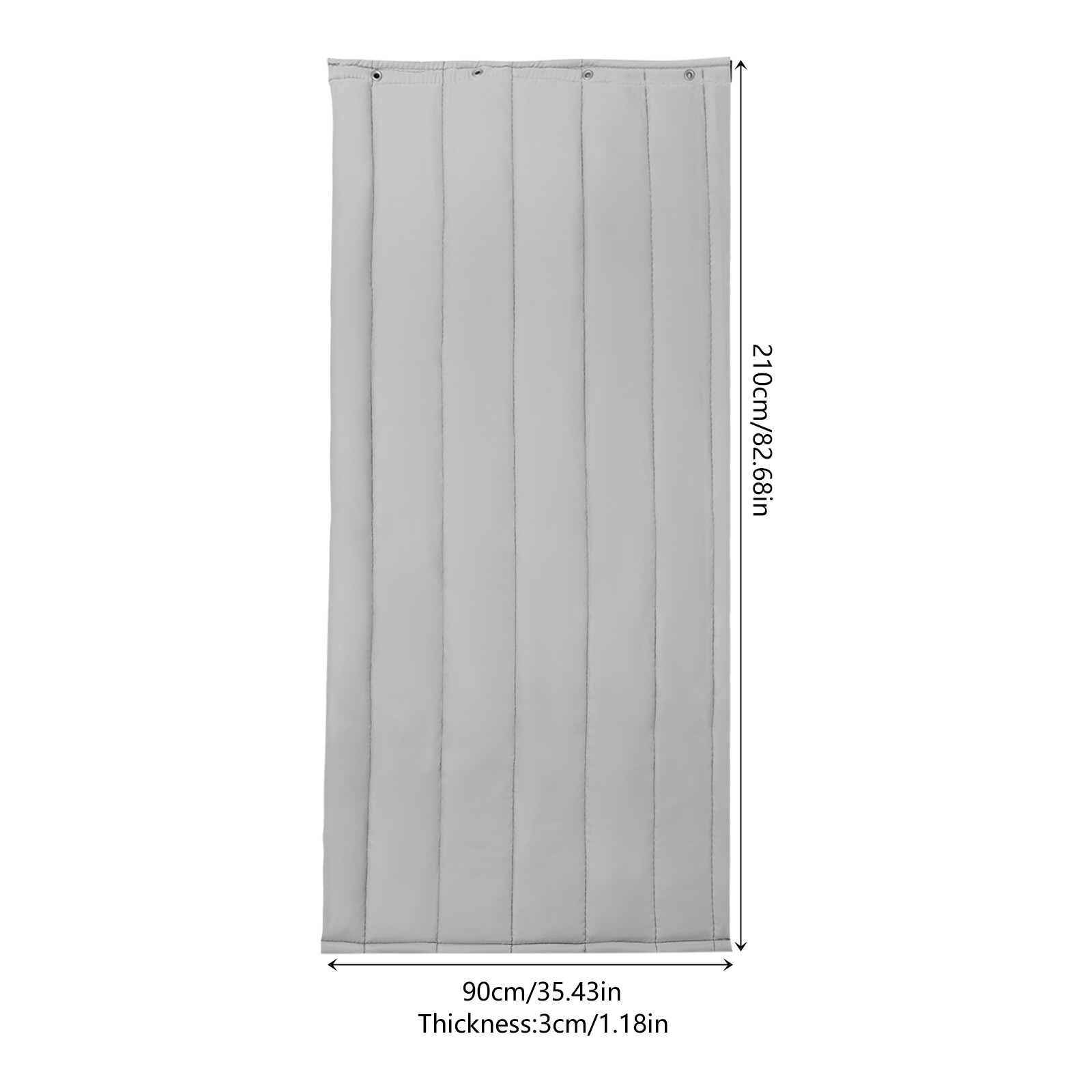 Soundproof Door Cover Portable Temporary Thermal Door Screen For Winter Gray