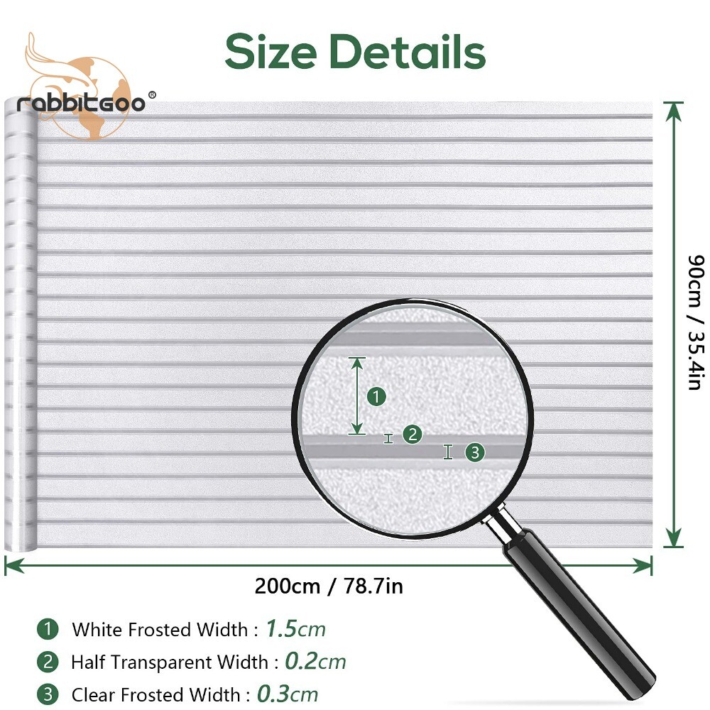rabbitgoo Blinds Window Film Privacy Self Adhesive Static Cling Glass Sticker